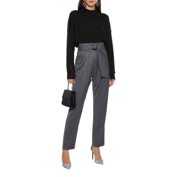 IRO Bettina Belted Wool Tapered Pants FR38 Gray - Picture 1 of 13